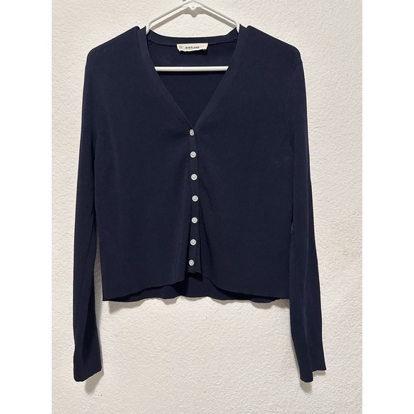 Everlane Sweaters - Everlane Navy Blue Cardigan Long Sleeve Size L